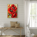 5D DIY Full Round Drill Diamond Painting Blooming red flowers Drawing