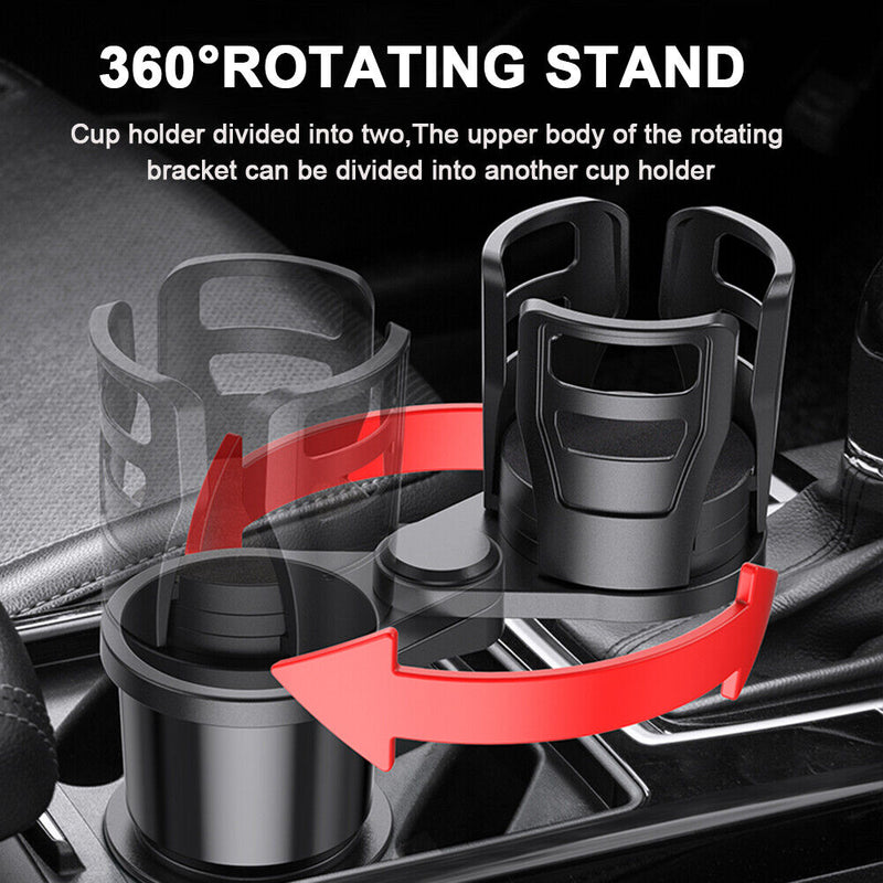 Shunwei Car Dual Cup Holder Adjustable Phone Bracket Drink Bottle Storage Newly