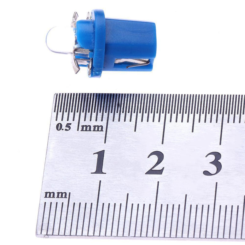 10pcs T5 B8.5D 5050 SMD LED Car Instrument Dashboard Light Bulbs (Blue) Newly