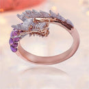 Animal Crystal Engagement Band Rings Boho Dragon Rings Rhinestone Zircon Gothic
