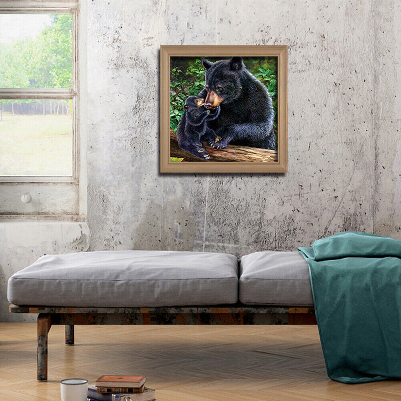5D DIY Full Drill Diamond Painting Black Bear Embroidery Mosaic Handicraft Kit
