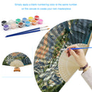 Mountains Castle Oil Paint Folding Fan By Numbers DIY Painted Handmade Crafts