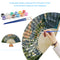 Mountains Castle Oil Paint Folding Fan By Numbers DIY Painted Handmade Crafts