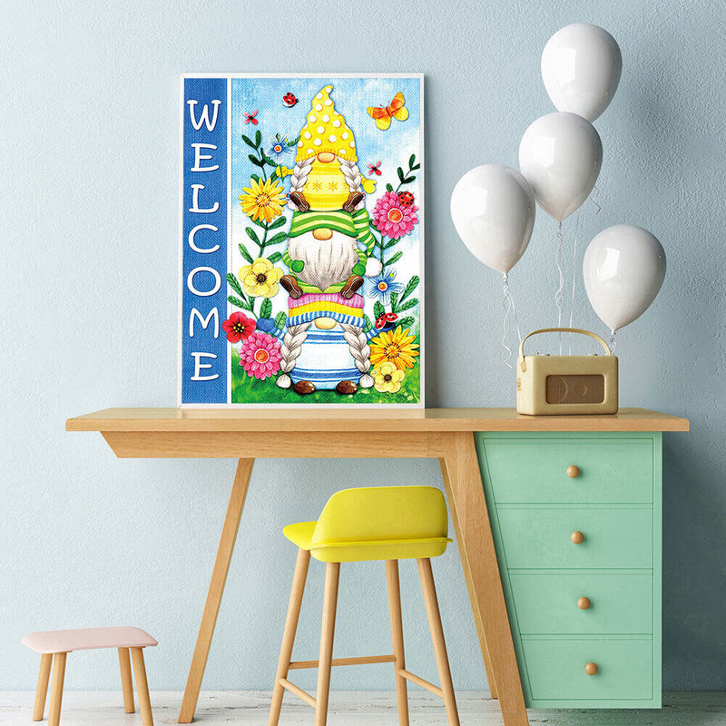 Diamond Painting Kit Gnome Full Round Rhinestone Wall