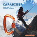 25KN Rock Climbing Carabiner D-Shaped Hot-Forged Magnalium Locking Climbing Hook