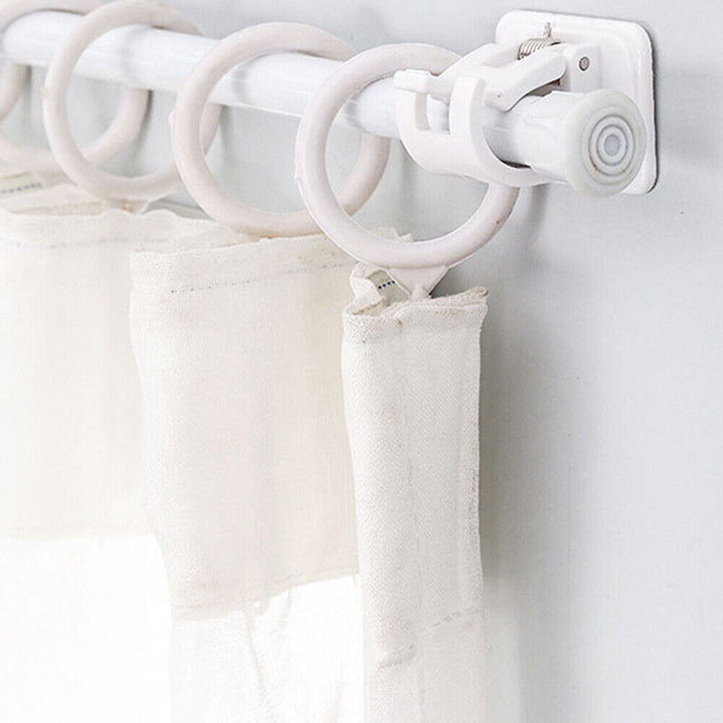 2pcs Self-Adhesive Curtain Rod Holders Bracket Heavy Duty Bathroom Hook Rack Kit