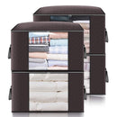 Large Capacity Clothes Storage Bag Foldable Organizer for Comforter (Coffee