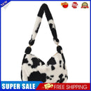Women Faux Fur Cow Handbags Zipper Small Square Shoulder Bag (Cow)