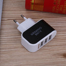 3USB EU Plug LED Mobile Phone Charger Multi-Head Travel Charger(2A)(Black)