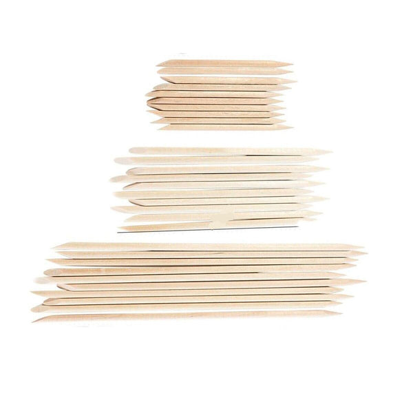 Exfoliating Nail Cuticle Pusher Pedicure Pusher Orange Wood Sticks Dual-ended