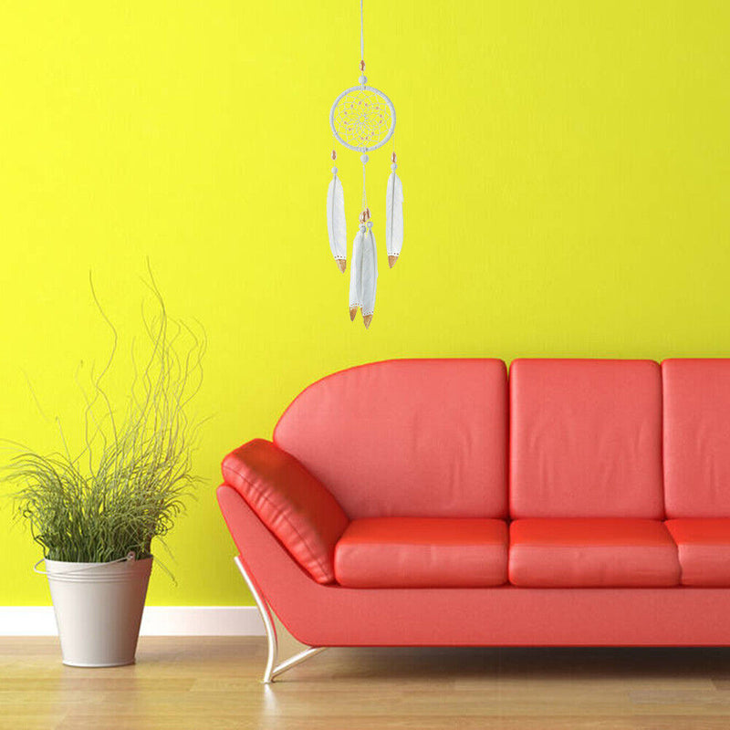 Catch Dream Net DIY Material Hand Painted Feathers Wind Chime Hanging Adornment
