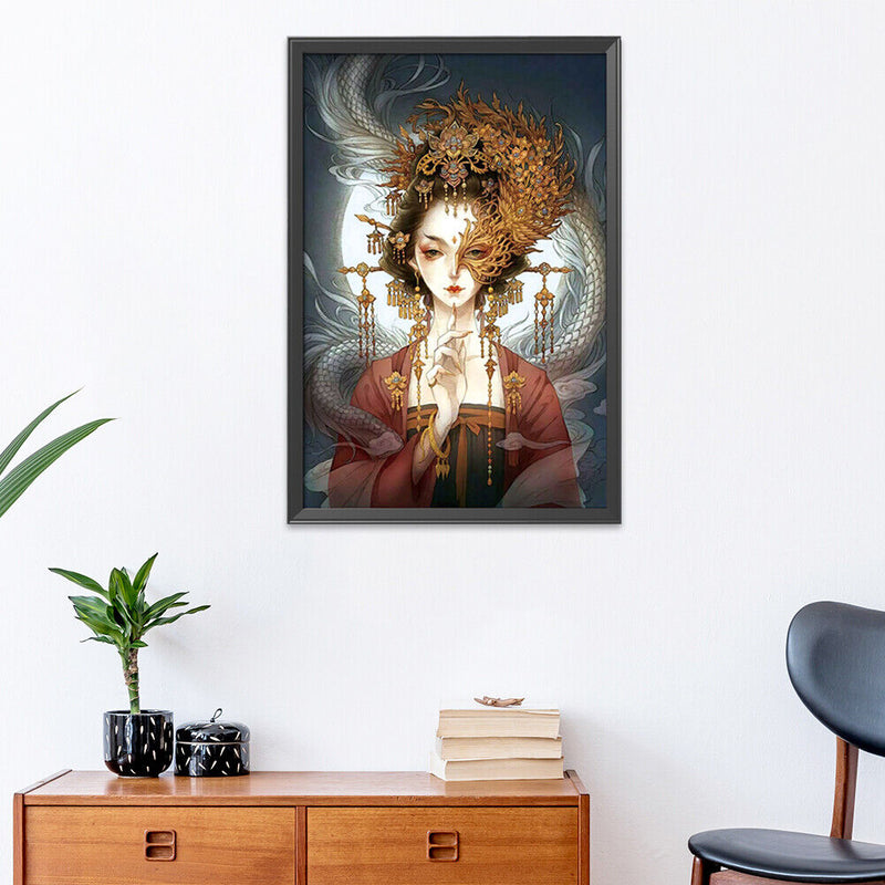 Female Cross Stitch Embroidery Needlework Kit DIY 11CT Stamped Handwork Wall Art