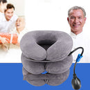 Inflatable Neck Stretcher Support Air Cervical Traction Pillow (Light Grey)
