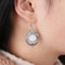 Ear Studs Amethyst Dangle Moonstone Earrings Openwork Pattern Moonlight