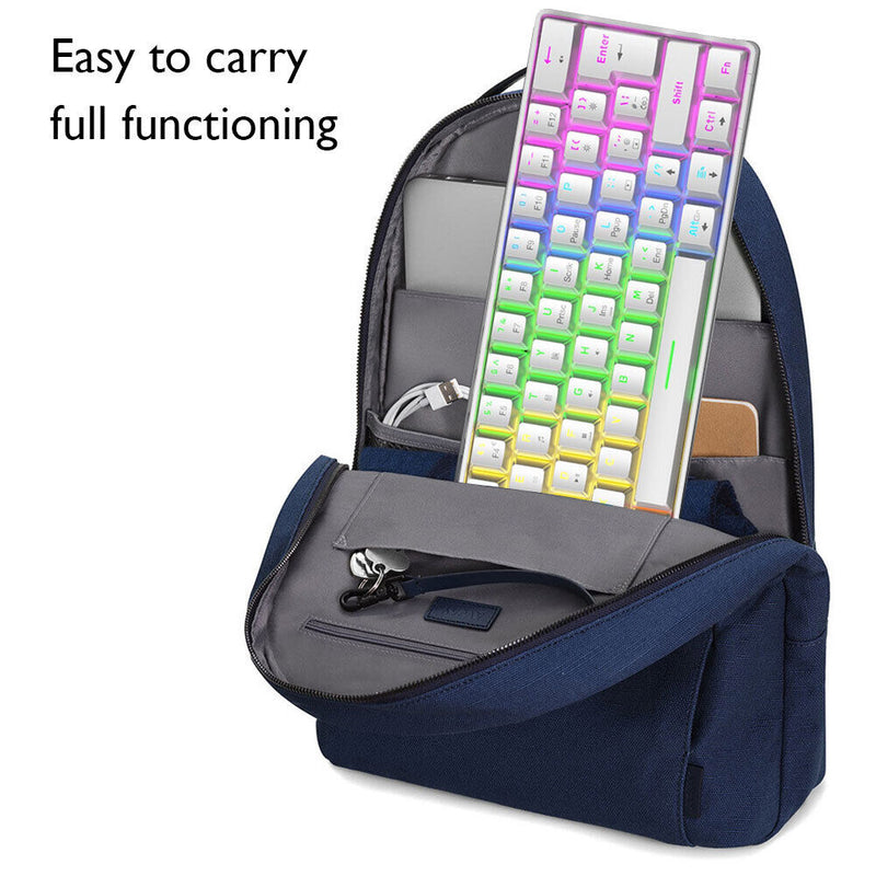 T60 Mechanical Gaming Keyboard Blue Switch 62 Key Keyboard for PC (White)