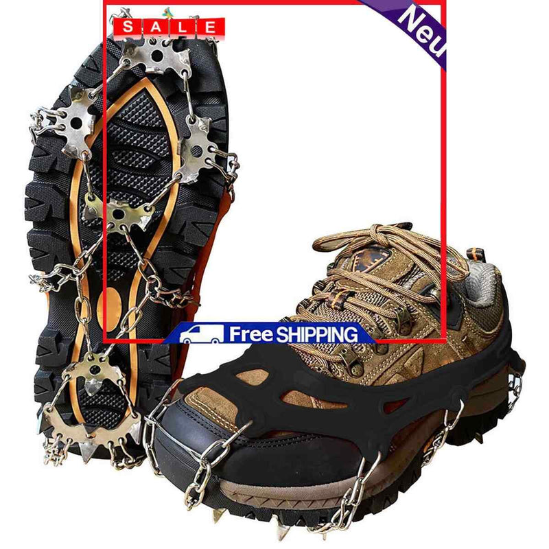19 Teeth Spikes Cleats,Ice Snow Grips Cleats Stainless Steel for Outdoor Sport
