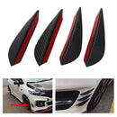 4PCS/Set Black Carbon Fiber Fit Front Bumper Lip Splitter Fluted Air