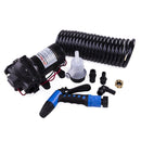 Yacht Washdown Pump  Kit Marine Flush Pump Submersible with Coiled Hose