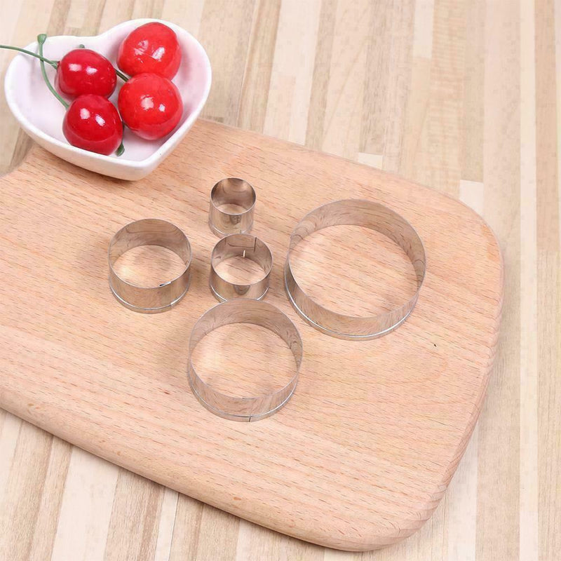 5pcs Circle Steel Cookie Cake Cutter Biscuit Diy Baking L6C0 Pastry J1I7