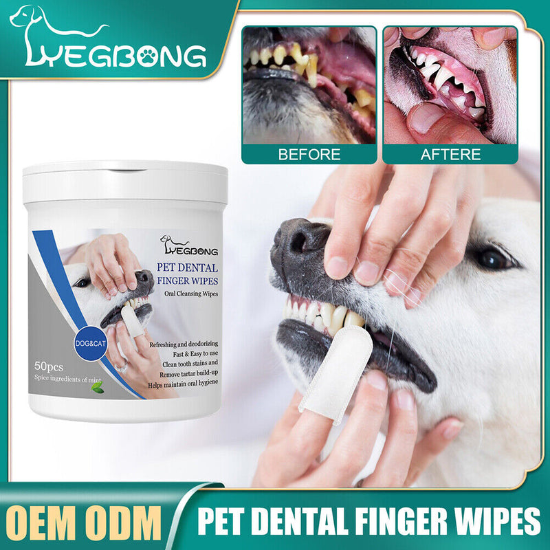 50pcs/set Finger Cot Disposable Grooming Tools Non-woven Wet Towels Pet Produ