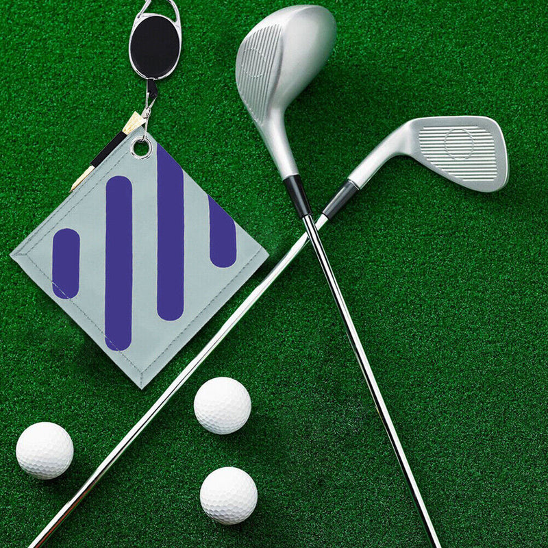 Golf Ball Cleaning Bag with Buckle Double-Sided Golf Wiping Towel (Blue)