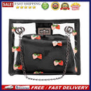 2pcs/Set Women Clear PVC Jelly Shoulder Bag Casual PU Strawberry Printed Totes