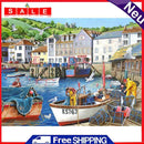 Full Embroidery 11CT Cross Stitch Stamped Kits Seaside Town DIY Decorative Craft