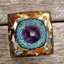 Orgonite Pyramid Amethyst Peridot Healing Crystal Energy Orgone Crafts (B) Newly