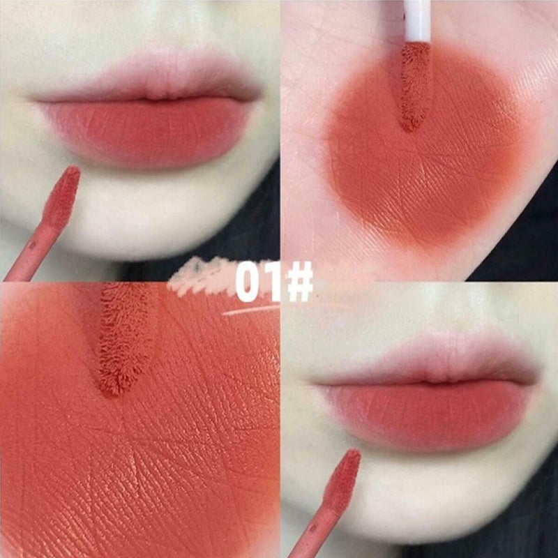 5 Color Cute Pudding Lip Glaze Set Matte Velvet Mud 2Q6W Non-Fading N5Y Z2B1