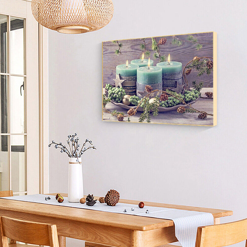 Oil Paint By Numbers Candle Frameless Picture Craft Kit for Home Living Room