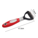 Pet Deshedding Brush Cat Dog Hair Grooming Care Comb Hair Shedding (Red M)