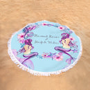 Flower Printed Beach Towel Round Tassel Ethnic Style Blanket Picnic Mat