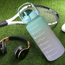 2L Extra Large Water Bottle Motivational Gym Sports Drinking Bottle With Straw
