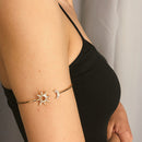 Punk Exaggeration Alloy Arm Chain Bracelet Geometric Shape Hollow Out