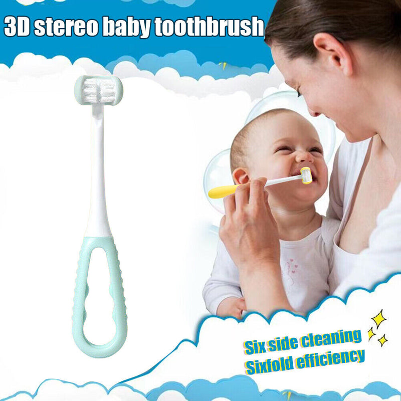 3 Sided Silicone Safety Teeth Brush Oral Dental Clean Toothbrush (Blue) Newly