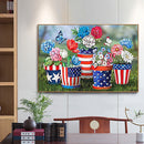 Diamond Painting 5D DIY Flag Flowerpot Full Round Drill Rhinestone Mosaic Crafts