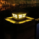 Solar Post Cap Lamp LED Waterproof Outdoor Deck Light Garden Decor (Black) Newly