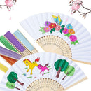 White Hand Held Fan Folding Bamboo Paper Wooden Wedding Party Decor Events V4I1