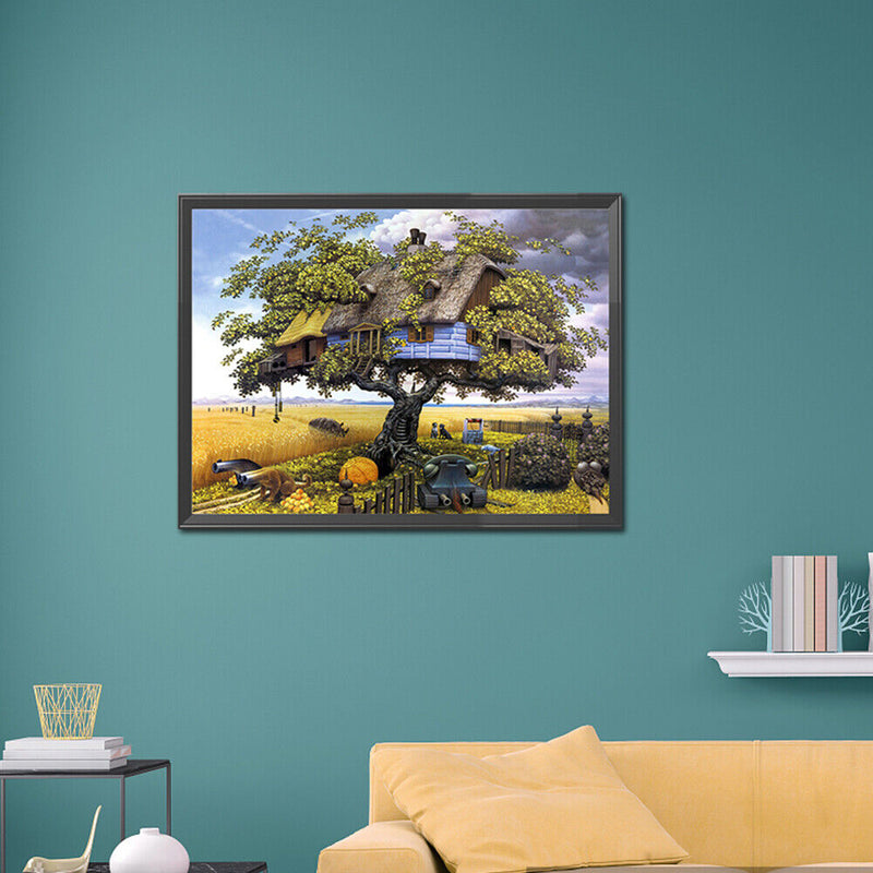 DIY Mosaic Rhinestone Drawing Tree House Full Drill Diamond Painting Home Decor