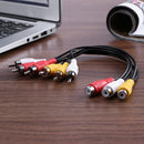 25cm 3 RCA Female to RCA Male Audio Video Adapter Cable AV Adapter Split