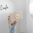 Fashion Straw Camera Bag Daisy Women Small Square Crossbody Ladies Messenger Bag