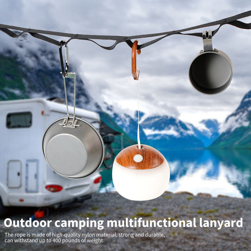 Outdoor Camping Lanyard Hanger 6.5ft Hanging Rope for Bags Lantern Lamp