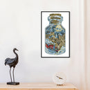 DIY Cotton Thread Castle in Bottle Printed Partial Cross Stitch Needlework Carft