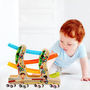 Children Wooden Four-layer Track Inertia Speed Slide Car Early Educational Toys