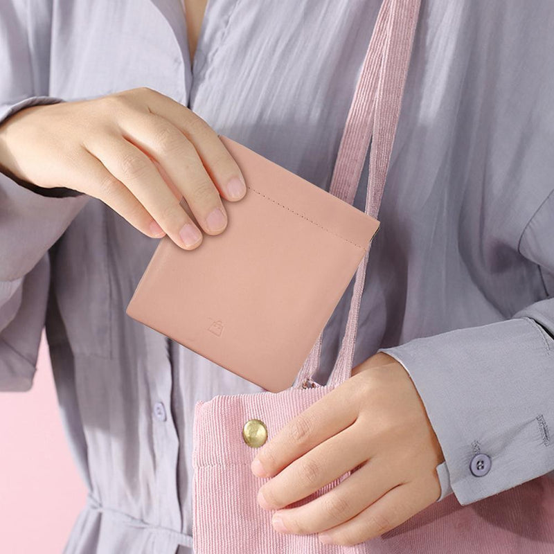 Women Wallets Napkin Tampon Bag Coin Purses Travel Cosmetic Bag (Pink*2)