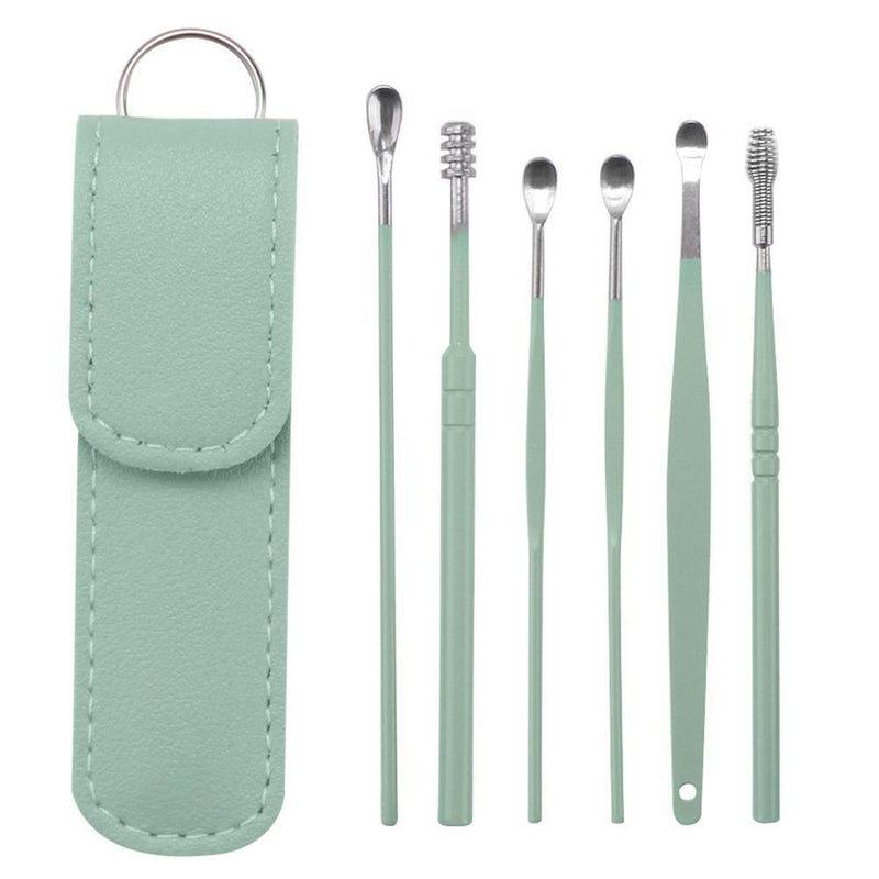 6pcs Ear Wax Picker Kit Health Care Curette Earpick Household Tool (Yellow)