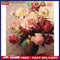 DIY Oil Paint by Numbers Flowers in Vase Pattern Acrylic Drawing Home Decorti