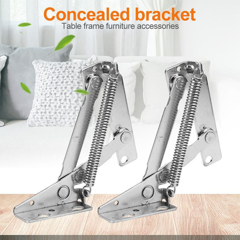 2pcs 80 Degree Sprung Hinges Cabinet Door Lift Up Stay Flap Top Support Newly