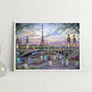 Canvas Paint By Numbers City Tower Oil Hand Painted Drawing Kit Home Decor