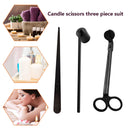 3pcs/set Candle Wick Snuffer Tool Hook Cutter Candle Trim Scissor (Black) Newly